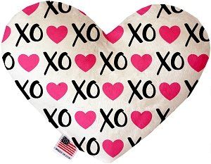 Pink XOXO Canvas Heart Dog Toy (size: 6 Inch)