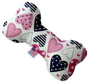 Mixed Canvas Bone Dog Toy (size: 10 Inch)