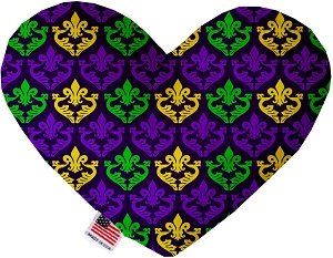 Classic Fleur de Lis Canvas Heart Dog Toy (size: 6 Inch)