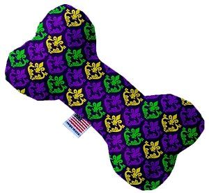 Classic Fleur de Lis Canvas Bone Dog Toy (size: 10 Inch)
