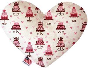 Pink Fancy Cakes Canvas Heart Dog Toy (size: 6 Inch)