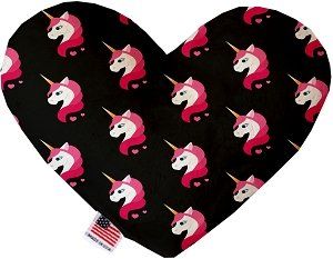 Pretty Pink Unicorns Canvas Heart Dog Toy (size: 6 Inch)