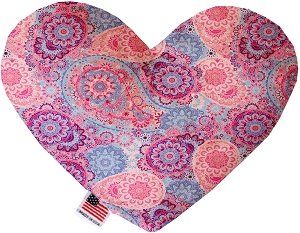 Pink Bohemian Canvas Heart Dog Toy (size: 6 Inch)