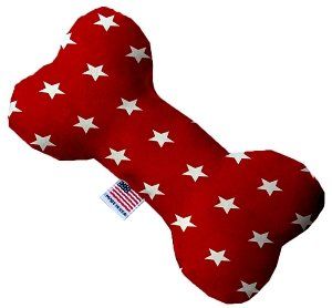 Red Stars Canvas Bone Dog Toy (size: 10 Inch)