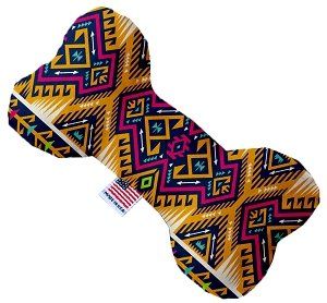 Tan Southwest Canvas Bone Dog Toy (size: 10 Inch)