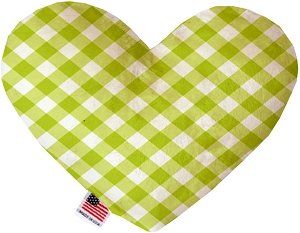 Lime Green Plaid Canvas Heart Dog Toy (size: 6 Inch)