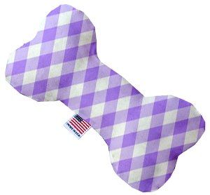 Purple Plaid Canvas Bone Dog Toy (size: 10 Inch)