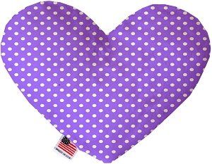 Purple Polka Dots Canvas Heart Dog Toy (size: 6 Inch)