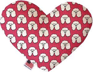 Pretty Poodles Canvas Heart Dog Toy (size: 6 Inch)