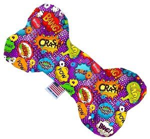 Purple Comic Sound Effects Canvas Bone Dog Toy (size: 10 Inch)