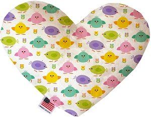 Easter Chickadees Canvas Heart Dog Toy (size: 6 Inch)
