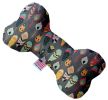 Gray Feathers Wanderlust Canvas Bone Dog Toy