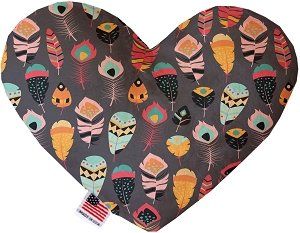 Gray Feathers Wanderlust Canvas Heart Dog Toy (size: 6 Inch)