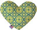 Blue and Yellow Moroccan Patterned Canvas Heart Dog Toy