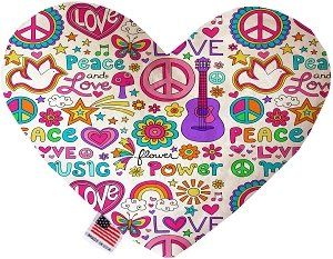 Hippy Love Canvas Heart Dog Toy (size: 6 Inch)