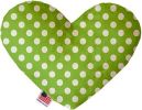 Lime Green Swiss Dots Canvas Heart Dog Toy