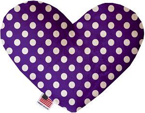 Royal Purple Swiss Dots Canvas Heart Dog Toy (size: 6 Inch)