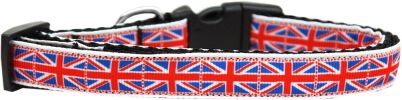 Tiled Union Jack(UK Flag) Nylon Ribbon Dog Collar