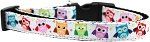 Bright Owls Nylon Ribbon Dog Collar (size: Medium Narrow)