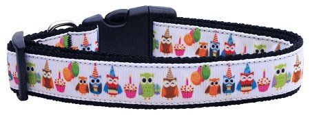 Party Owls Nylon Ribbon Collars (size: large)