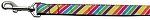 Striped Rainbow Nylon Ribbon Collars (size: 1 wide 4ft Leash)