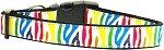 Zebra Rainbow Nylon Ribbon Dog Collars
