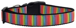 Zigzaggy Rainbow Nylon Dog Collar