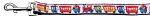 Trains Ribbon Dog Collars (size: 1 wide 4ft Leash)