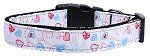 Patriotic Crazy Hearts Nylon Ribbon Dog Collars (size: large)