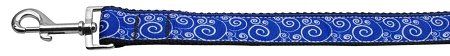 Blue and White Swirly Nylon Ribbon Dog Collars