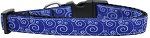 Blue and White Swirly Nylon Ribbon Dog Collar (size: Medium Narrow)