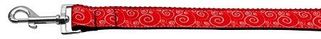 Red and White Swirly Nylon Ribbon Dog Collars
