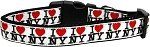 I Heart NY Ribbon Dog Collars (size: large)