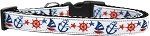 Anchors Away Nylon Ribbon Dog Collar (size: Medium Narrow)