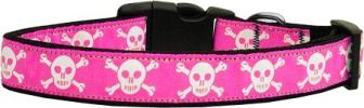 Pink Skulls Dog Collar
