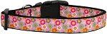 Pink Spring Flowers Dog Collar (size: large)