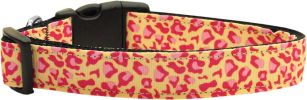 Tan and Pink Leopard Nylon Dog Collars