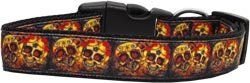Skull Crossed Lovers Nylon Dog Collars (size: large)
