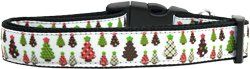 Designer Christmas Trees Nylon Dog Collar (size: Medium Narrow)