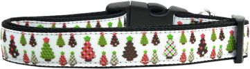 Designer Christmas Trees Nylon Dog Collar
