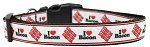I Love Bacon Nylon Dog Collars