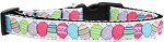 Easter Egg Nylon Ribbon Dog Collar (size: Medium Narrow)