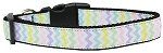 Spring Chevron Nylon Dog Collar (size: large)