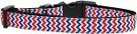 Patriotic Chevrons Nylon Ribbon Dog Collar (size: Medium Narrow)