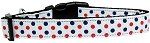 Patriotic Polka Dots Nylon Dog Collar (size: large)