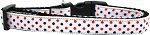Patriotic Polka Dots Nylon Ribbon Dog Collar