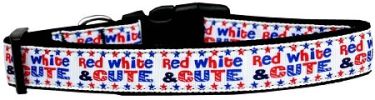 Red, White, and Cute! Nylon Dog Collar