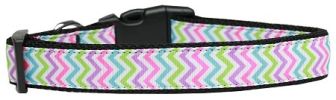Summer Chevrons Nylon Dog Collar