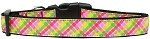 Lemondrop Plaid Nylon Dog Collar (size: large)