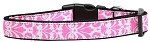 Damask Light Pink Nylon Dog Collar (size: Medium Narrow)